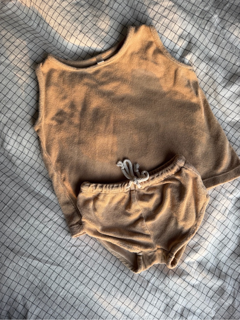 Sezane Soft Terry Set in Warm Tan
